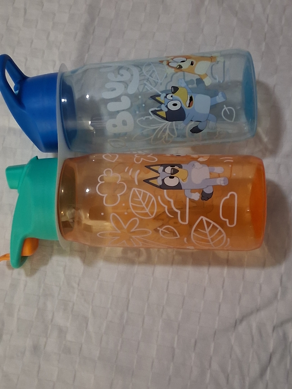 Bluey Kids Water Bottle - Blue and Orange Twin Set